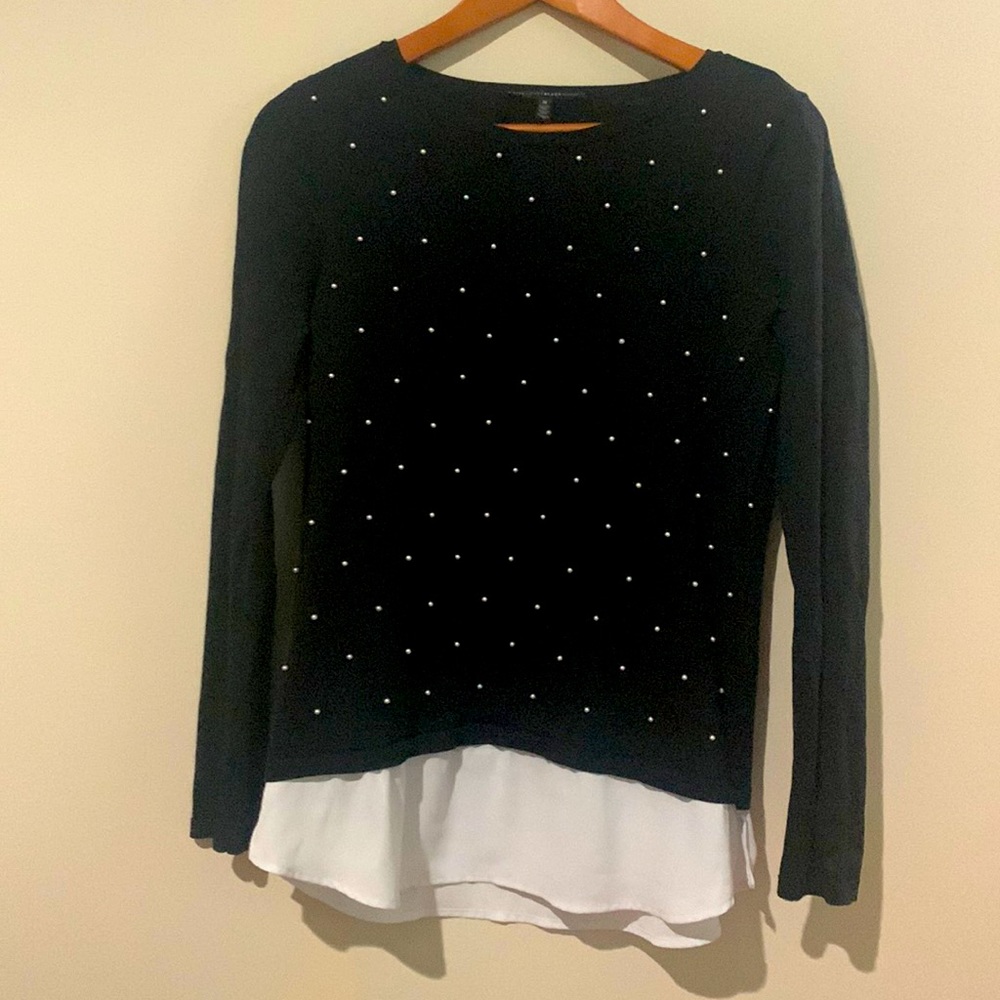 Black sweater with Pearl beading, size Medium